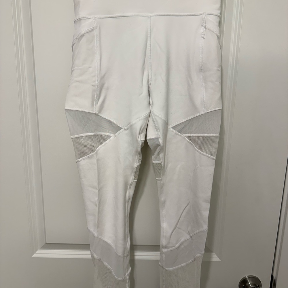 Lululemon Athletica White Mesh Cut Out Leggings